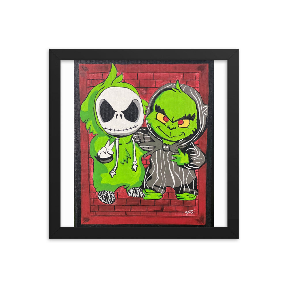 Lil Jack & Lil Grinch Chillen Framed poster