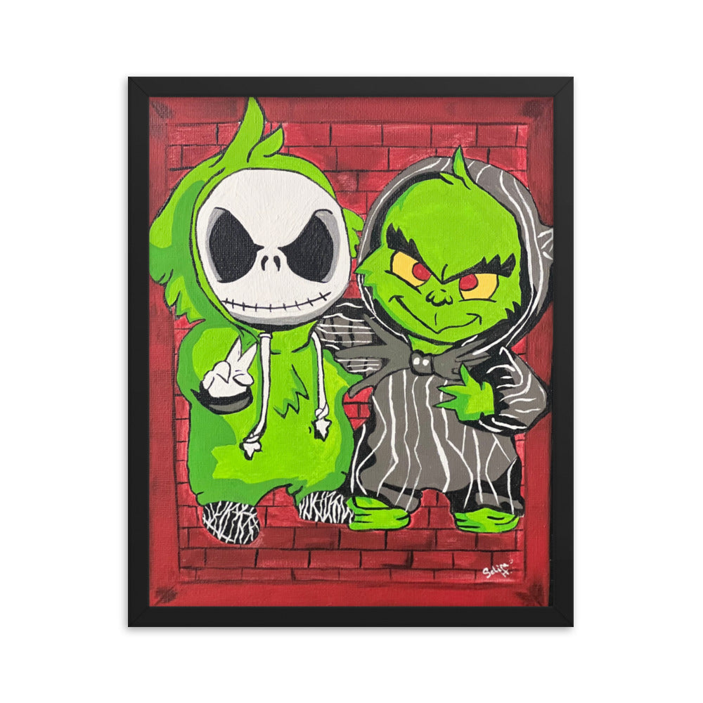 Lil Jack & Lil Grinch Chillen Framed poster