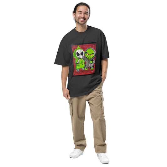 Lil Jack & Lil Grinch Oversized faded t-shirt